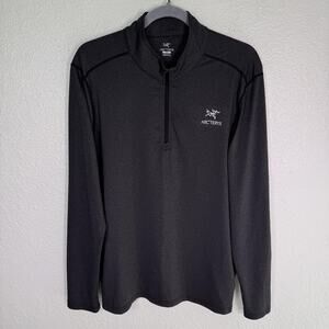 Arc'teryx Shirt Mens Large Quarter Zip Lightweight Gray Pullover Hike Outdoors